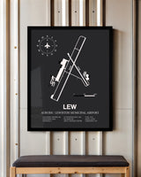 Frame color options for Auburn / Lewiston Municipal Airport Wall Art