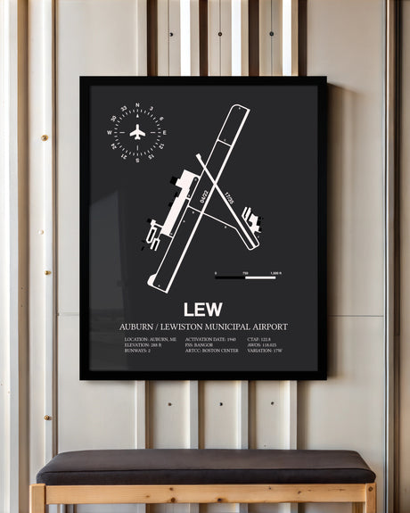 Frame color options for Auburn / Lewiston Municipal Airport Wall Art
