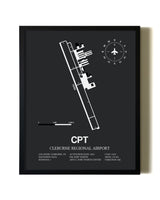 Unframed Cleburne Regional Airport map print poster