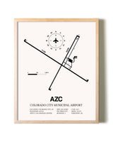 Colorado City Municipal Airport framed wall art in white frame