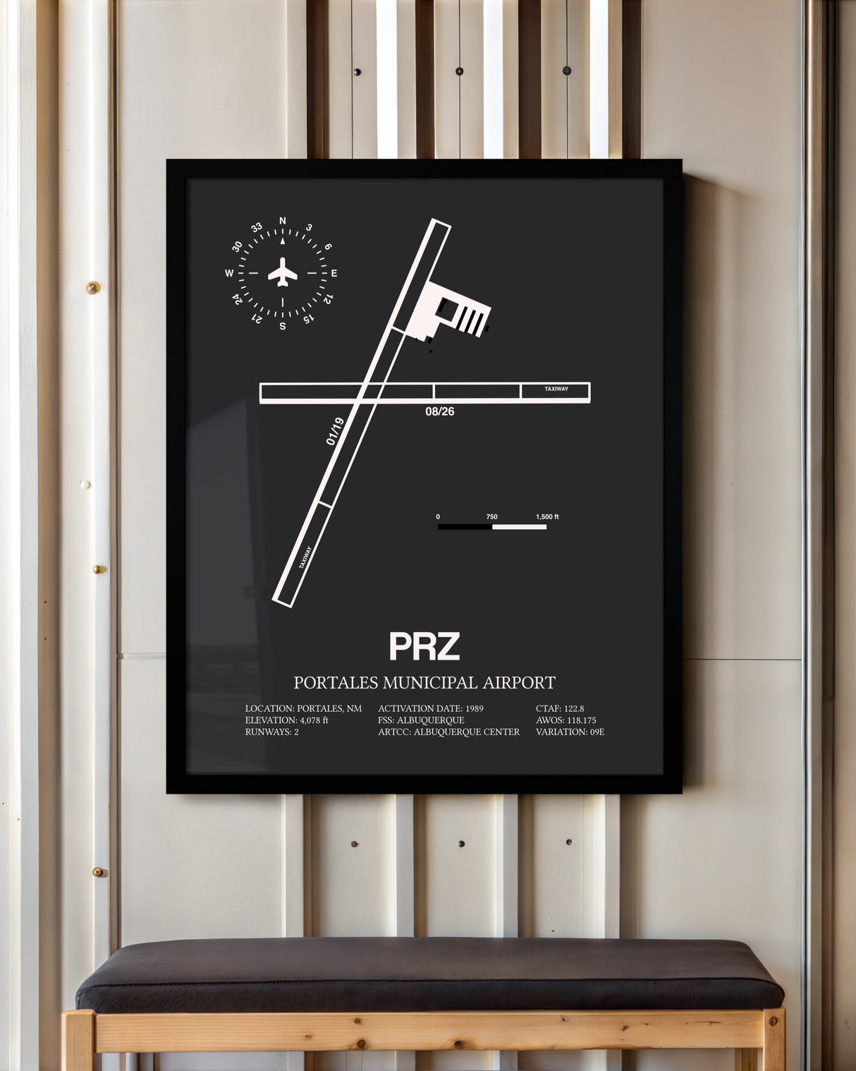 Frame color options for Portales Municipal Airport Wall Art