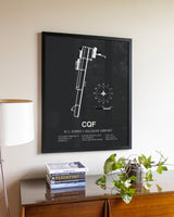 Gray Framed H. L. Sonny Callahan Airport wall art poster in black frame