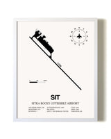 Sitka Rocky Gutierrez Airport airport map poster in oak frame