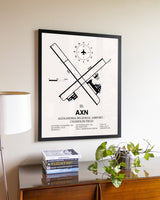 Alexandria Regional Airport / Chandler Field aviation wall décor in black wood frame