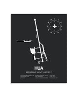 Gray Framed Redstone Army Airfield layout wall art poster