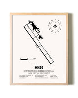 South Texas International Airport At Edinburg framed wall art in white frame