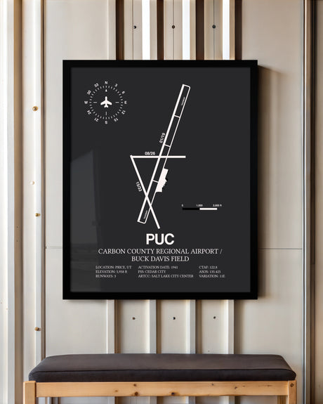 Frame color options for Carbon County Regional Airport / Buck Davis Field Wall Art