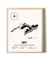 Narita International Airport framed wall art in white frame