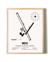 Madison Municipal Airport framed wall art in white frame