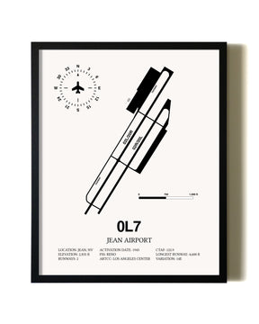 Framed Jean Airport wall art poster in black frame