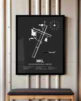 Frame color options for Jackson Regional Airport Wall Art