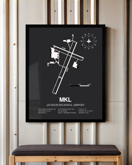 Frame color options for Jackson Regional Airport Wall Art