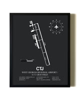 Unframed West Georgia Regional Airport/ O. V. Gray Field map print poster