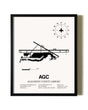 Framed Allegheny County Airport wall art poster in black frame