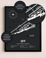 Felts Field Airport poster size comparison chart