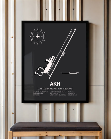Frame color options for Gastonia Municipal Airport Wall Art