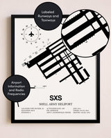 Framed Shell Army Heliport layout wall art poster