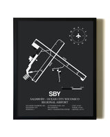 Unframed Salisbury-Ocean City Wicomico Regional Airport map print poster