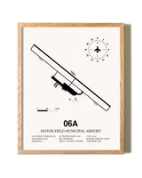 Moton Field Municipal Airport framed print in natural wood frame