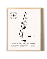 Heart Of Georgia Regional Airport framed wall art in white frame