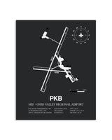 Gray Framed Mid-Ohio Valley Regional Airport layout wall art poster