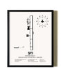 Framed Bomar Field / Shelbyville Municipal Airport wall art poster in black frame