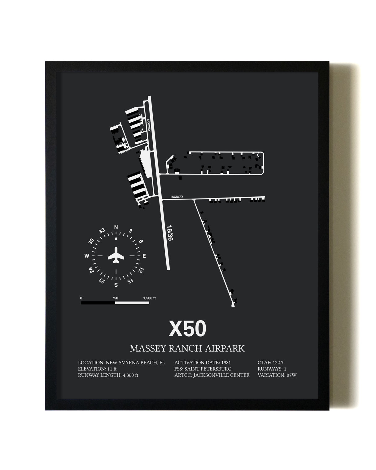 Unframed Massey Ranch Airpark map print poster