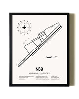 Framed Stormville Airport wall art poster in black frame