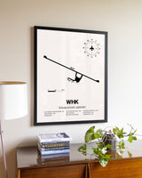 Whakatane Airport aviation wall décor in black wood frame