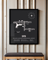 Frame color options for Orlando Sanford International Airport Wall Art