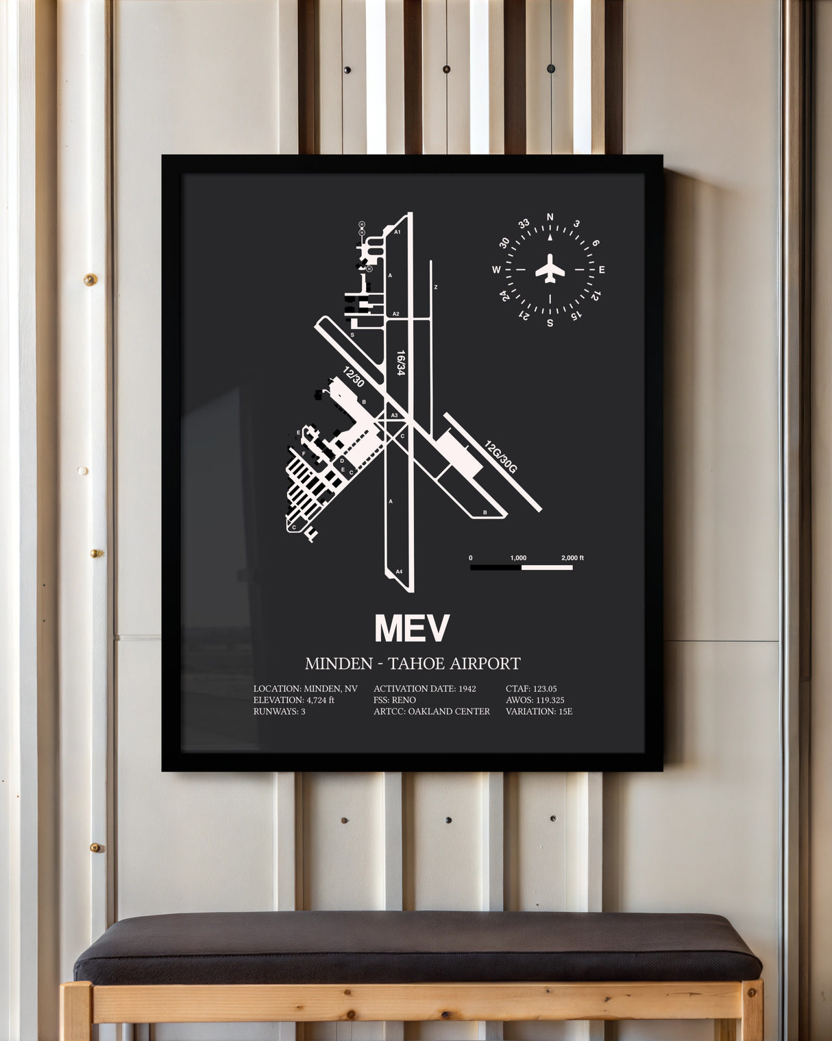 Frame color options for Minden-Tahoe Airport Wall Art