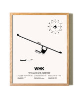 Whakatane Airport framed print in natural wood frame