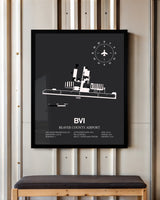 Frame color options for Beaver County Airport Wall Art