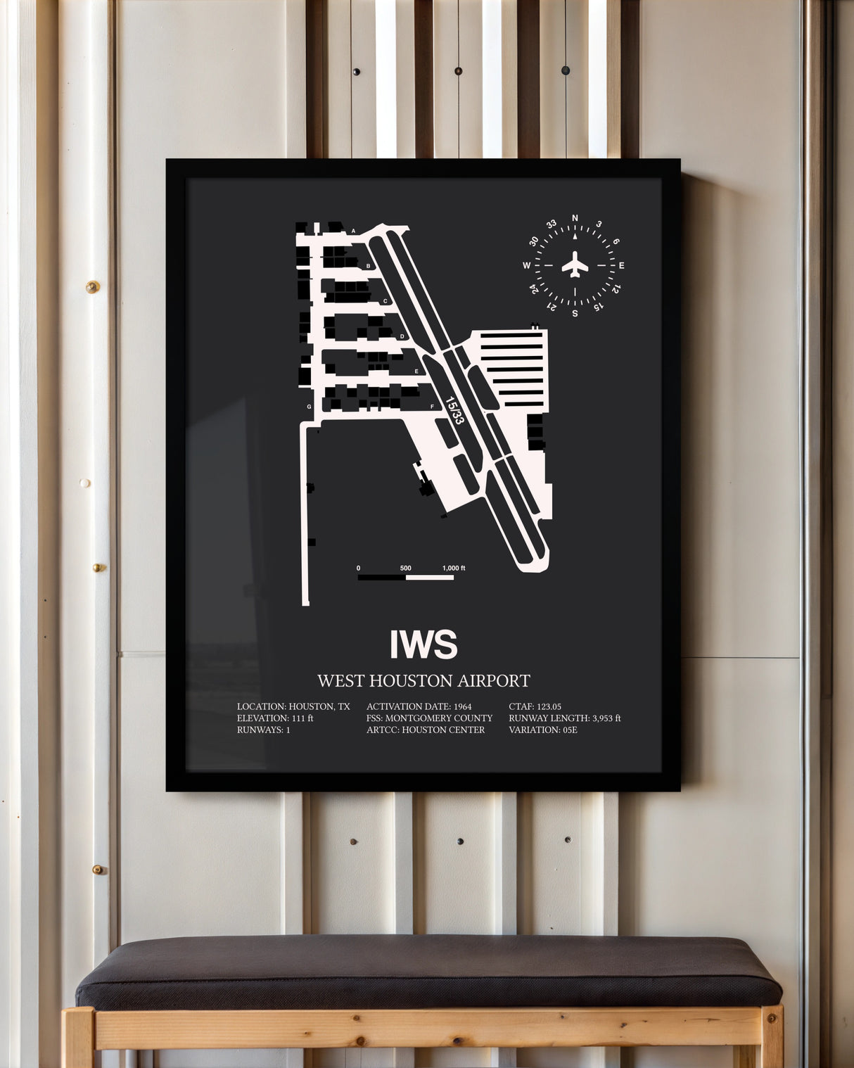 Frame color options for West Houston Airport Wall Art