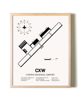 Conway Regional Airport framed wall art in white frame