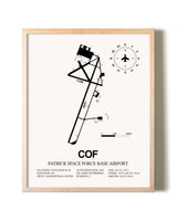 Patrick Space Force Base Airport framed wall art in white frame