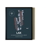 Slate Framed Los Angeles International Airport wall art poster in black frame