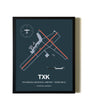 Framed Texarkana Regional Airport - Webb Field wall art poster in black frame