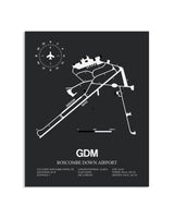 Gray Framed Boscombe Down Airport layout wall art poster