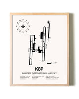 Boryspil International Airport framed wall art in white frame