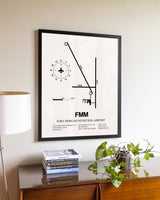 Fort Morgan Municipal Airport aviation wall décor in black wood frame