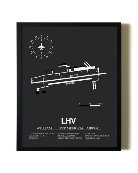 Unframed William T. Piper Memorial Airport map print poster