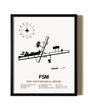 Framed Fort Smith Regional Airport wall art poster in black frame