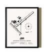 Framed Jonesboro Municipal Airport wall art poster in black frame