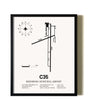 Framed Reedsburg Municipal Airport wall art poster in black frame