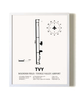Bolinder Field / Tooele Valley Airport airport map poster in oak frame