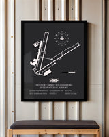 Frame color options for Newport News / Williamsburg International Airport Wall Art