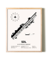 Scottsdale Airport framed wall art in white frame