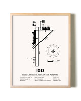 New Century Aircenter Airport framed wall art in white frame