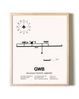 De Kalb County Airport framed wall art in white frame